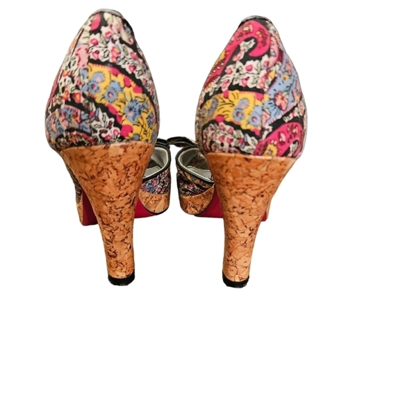 Unlisted Cork Peep Toe Heels Red Soles - Picture 2 of 6
